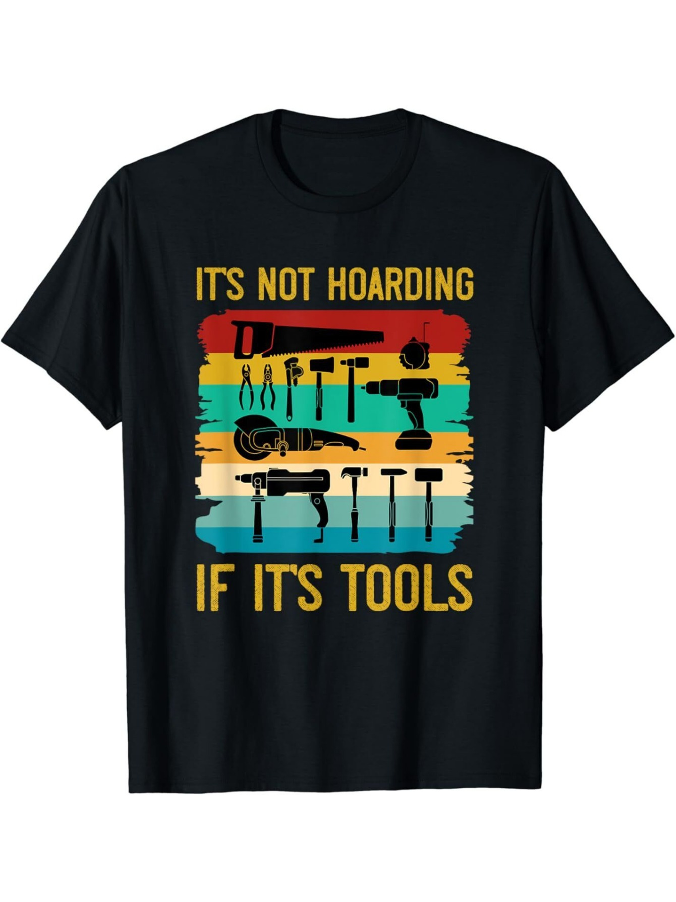 Collectible Vintage Tools - Komik Erkek Siyah Grafik Tişörtü Alet