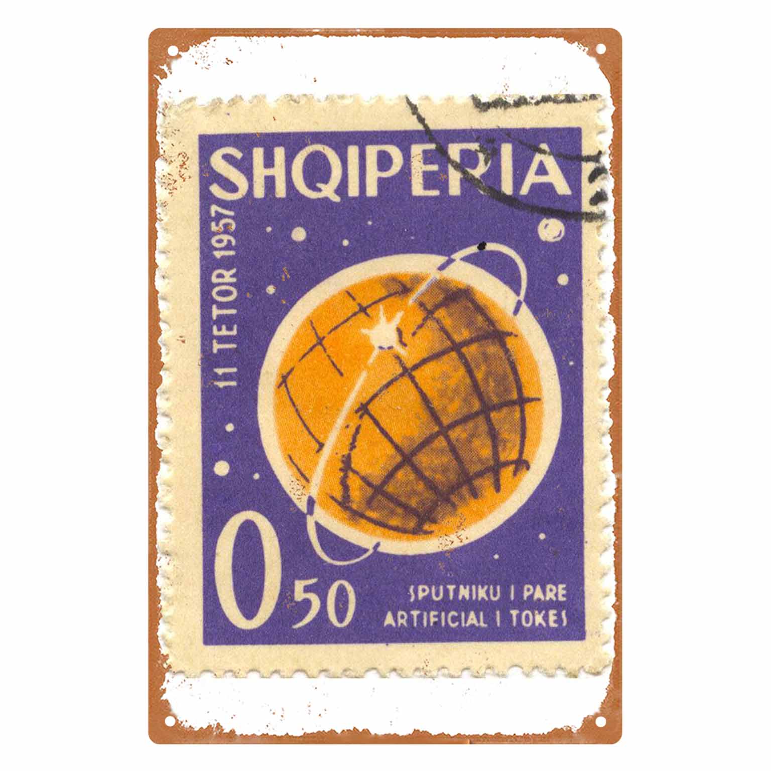 Collectible Vintage Postage Stamps - 2D DÜZ 1 adet Vintage Arnavutluk