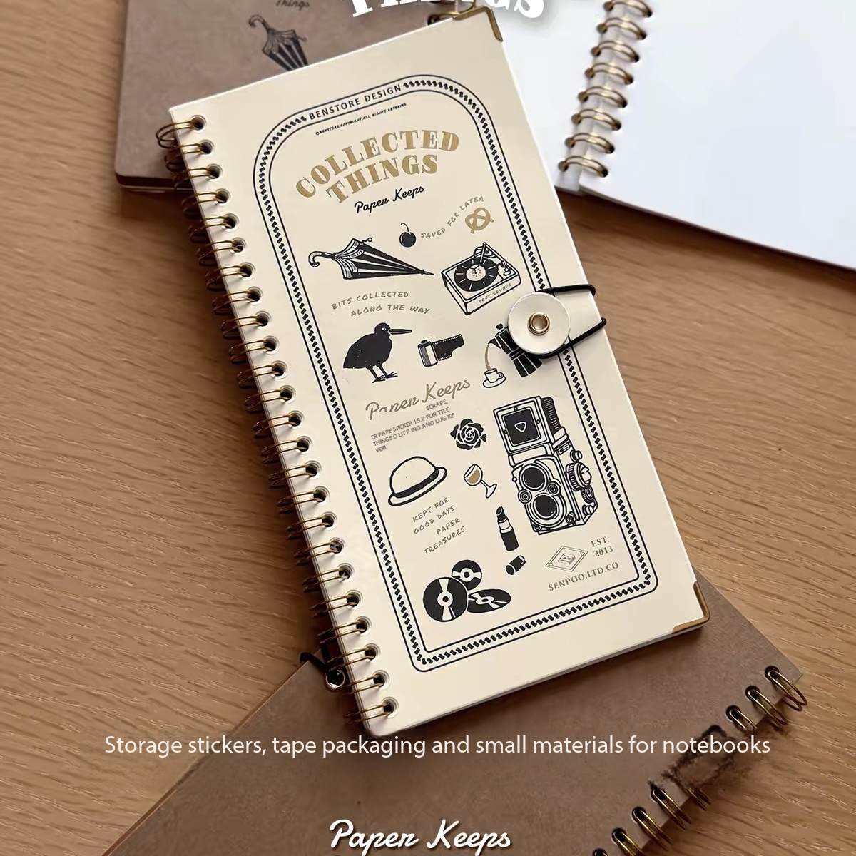 Vintage And Collectible Books - Vintage Spiral Çıkartmalı Kağıt Kitap Uzun