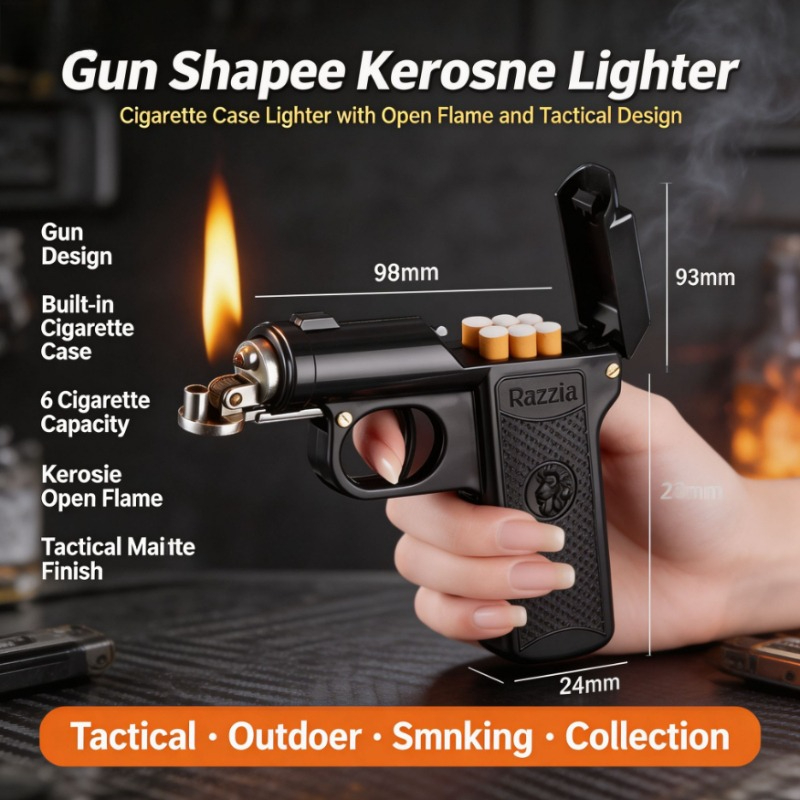 Vintage Collectible Guns - Vintage Tabanca Şekilli Çakmak Rüzgar Geçirmez