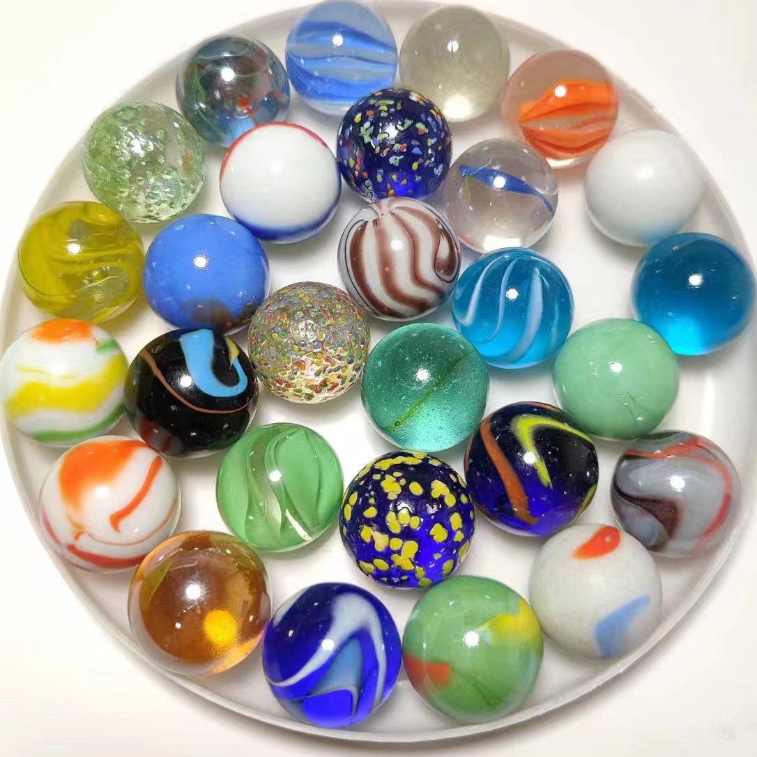 Vintage Collectible Marbles - 16mm 25mm 35mm Renkli Cam Bilyeler
